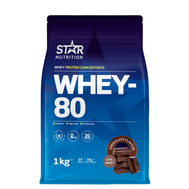 Whey-80 Heraproteiini 1 kg Choklad (less sweet)