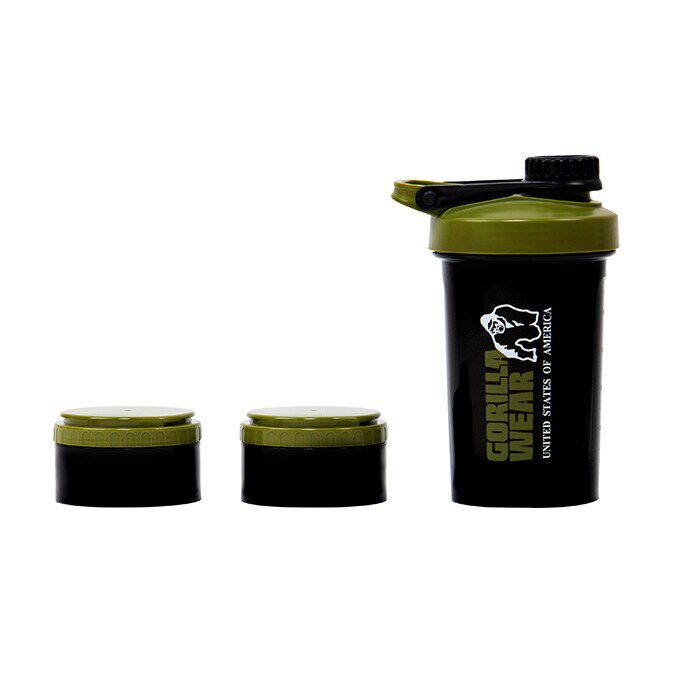 Shaker 2 Go Black/Green 500 ml + 130 ml x 2