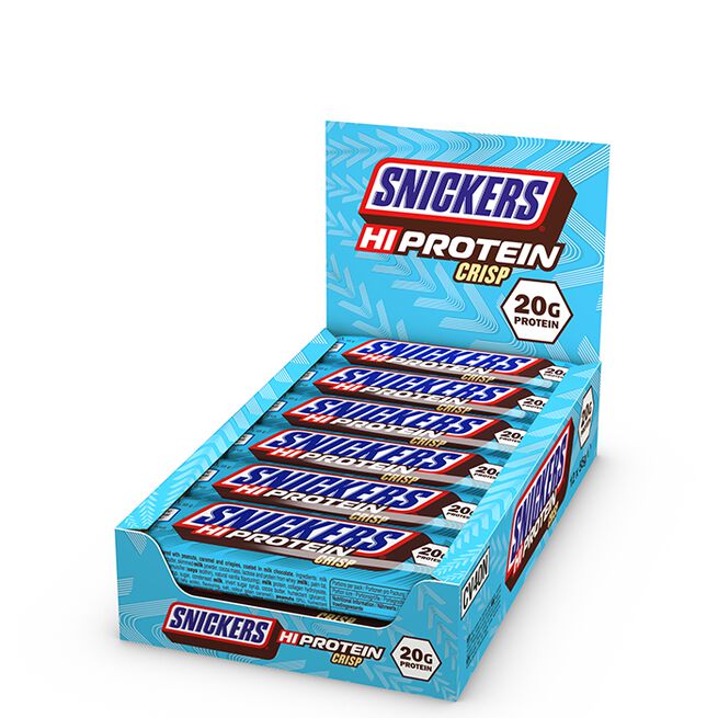 12 x Snickers High Protein Crisp Patukka 55 g Maitosuklaata Milk Chocolate