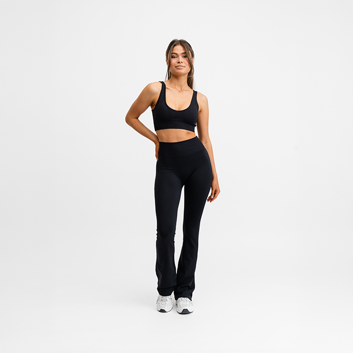Seamless Deep V Urheilurintaliivit Musta