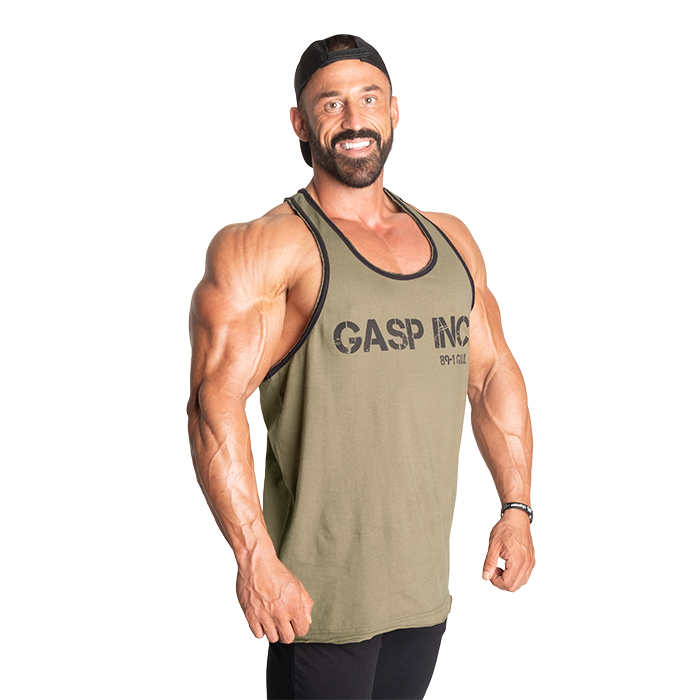 GASP Division Jersey Tank Washed Green
