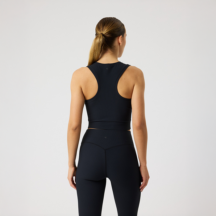 Studio Ribbed Cropped Tank-toppi Musta
