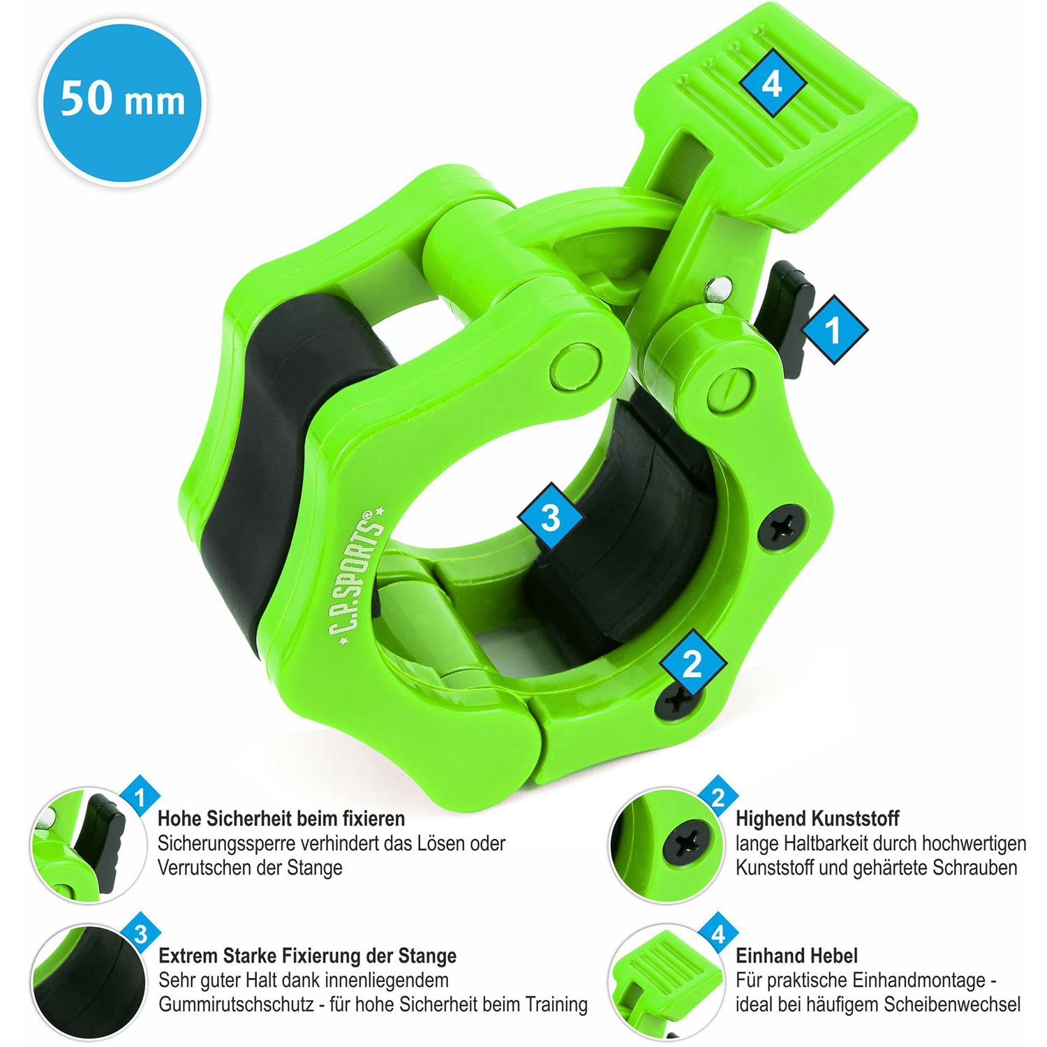 Jaw Lock lukkolukot 50 mm Vihre&auml;  