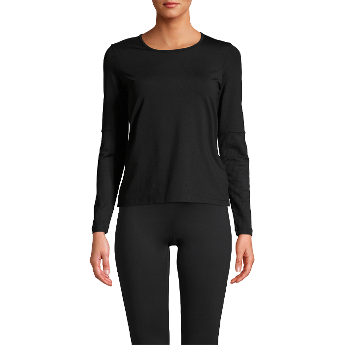 Essential Long Sleeve with Mesh Insert Black