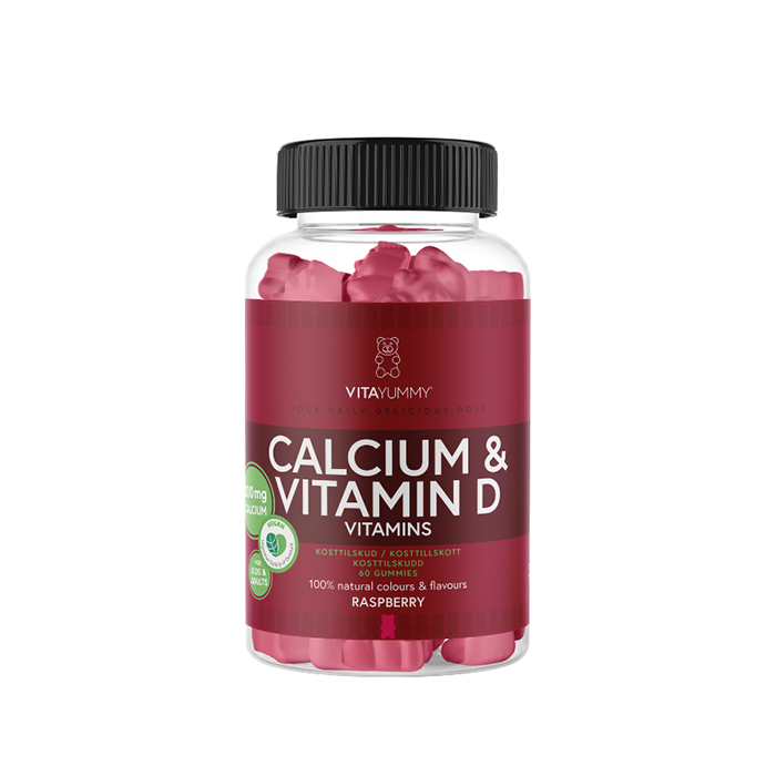 Kalsium & D-vitamiini 60 kpl Vadelma