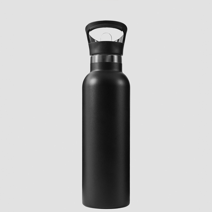 Vesipullo Ruostumatonta Ter&auml;st&auml; 600 ml Musta/Valkoinen