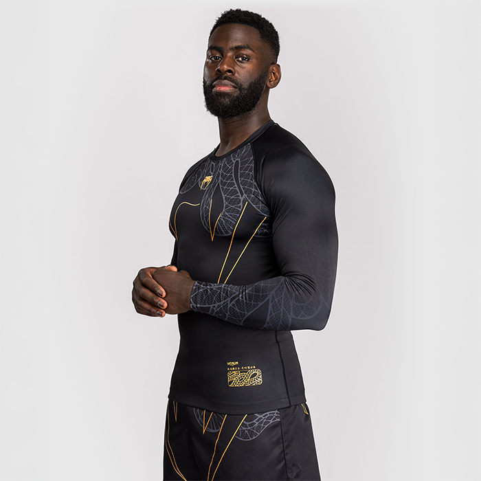 Serpenti Rashguard Pitk&auml;hihainen Musta Hopea Kulta