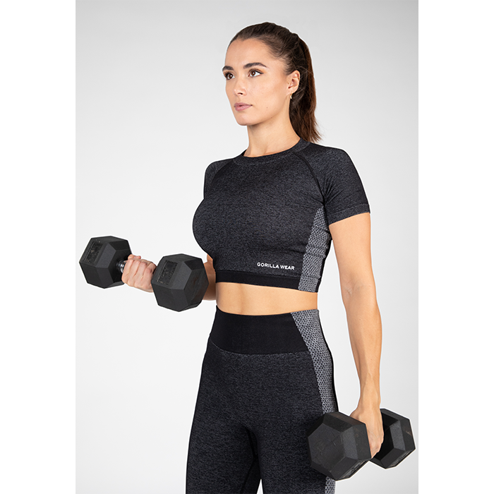 Selah Seamless Crop Top, Black