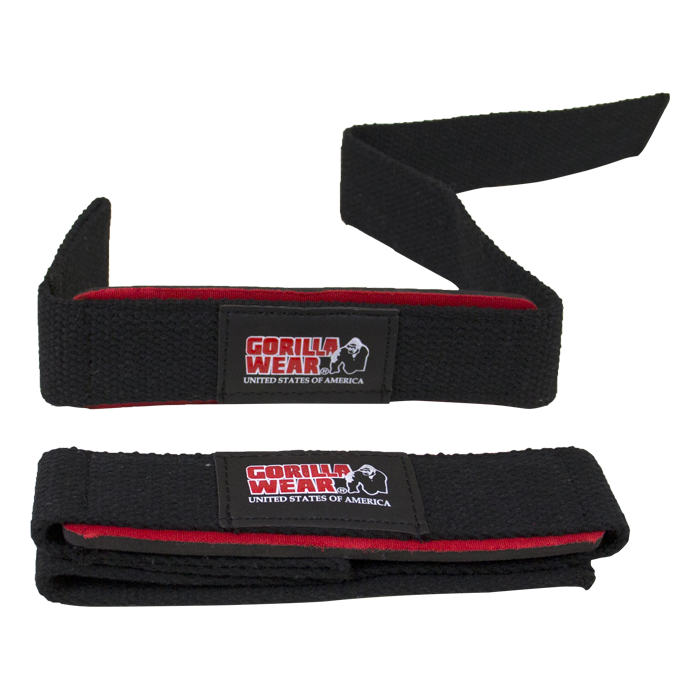Gorilla Wear Gear Padded Lifting Straps Black/Red