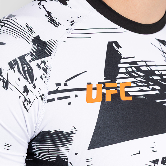 UFC Zenith by Venum Fight Week Rashguard Lyhythihainen Musta Valkoinen Oranssi