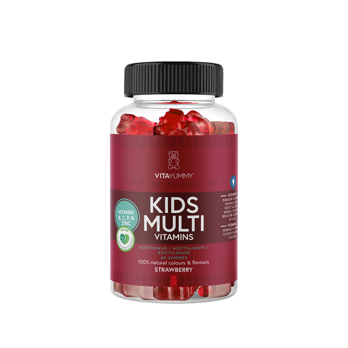 Multivitamiini Kids 60 kpl Mansikka Jordgubb