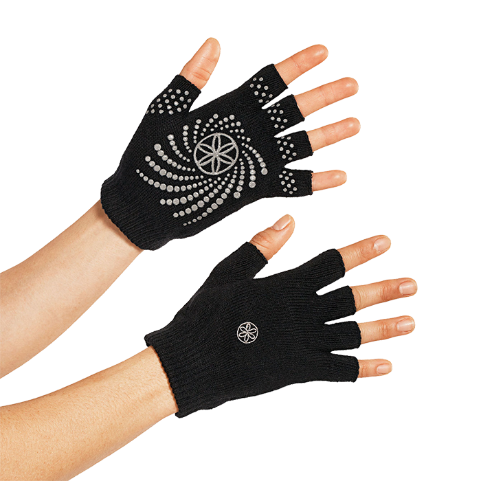 Gaiam Black Grippy Yoga Gloves