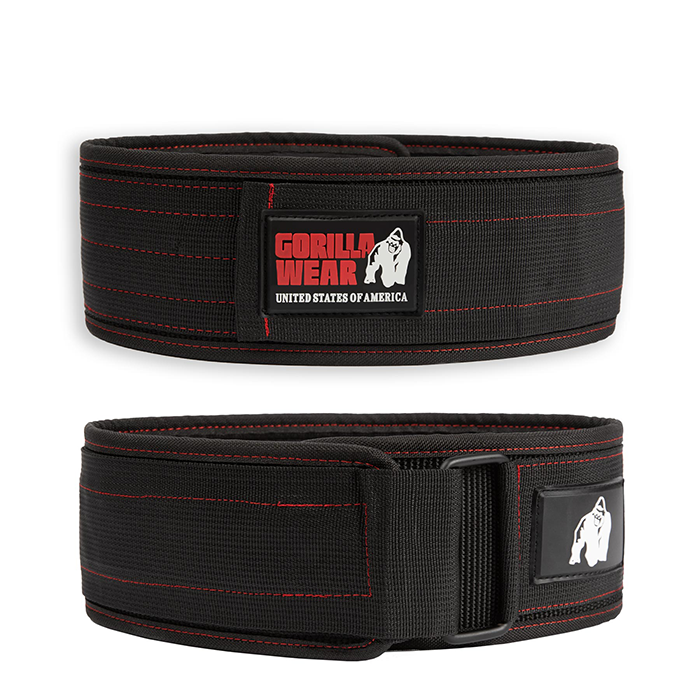 Gorilla Wear Gear 4 Inch Nylon Belt black/red