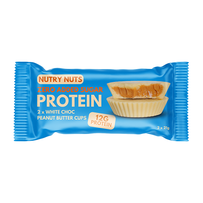 Box Nutry Nuts Protein Peanut Butter Cups 42 g Chocolate Hazelnut white_chocolate