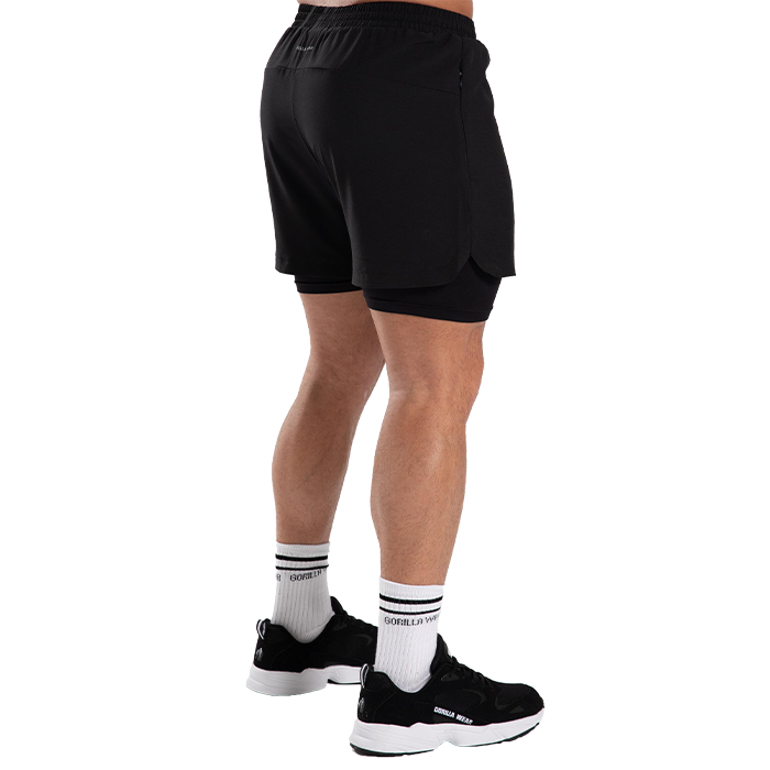 Cortez 2-in-1 shortsit, musta