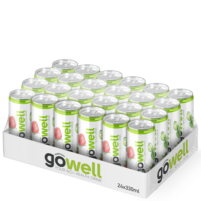 24 x GoWell Functional Drink 24 x 33 cl jordgubb_hallon_mynta