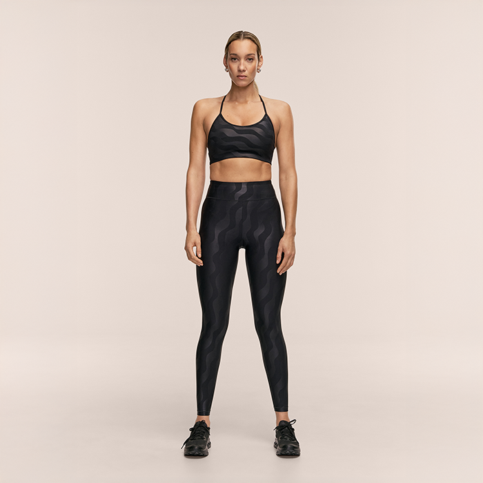 Heat High Waist Trikoot Musta Kuvioitu