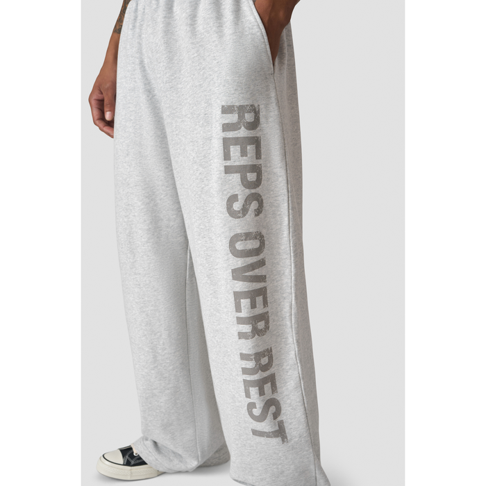 Grit Wide Pants, vaaleanharmaa meleerattu