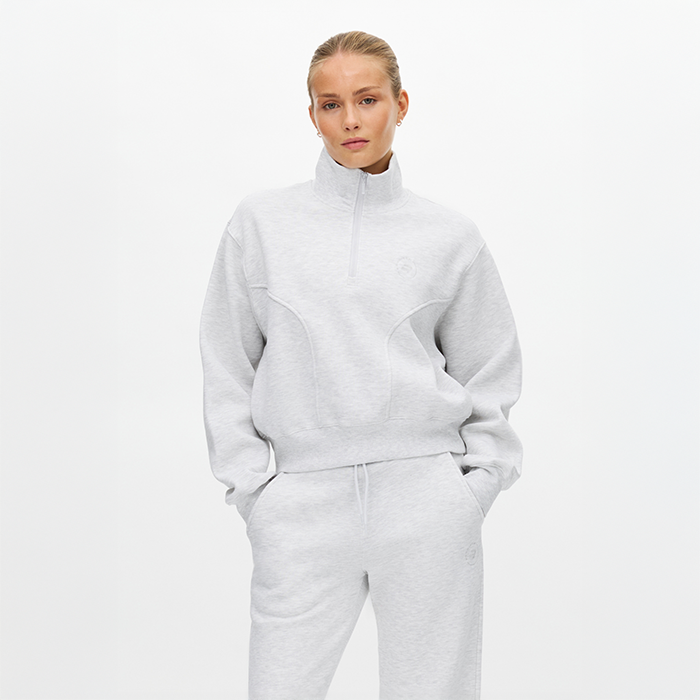 Base Half‑Zip Vaaleanharmaa