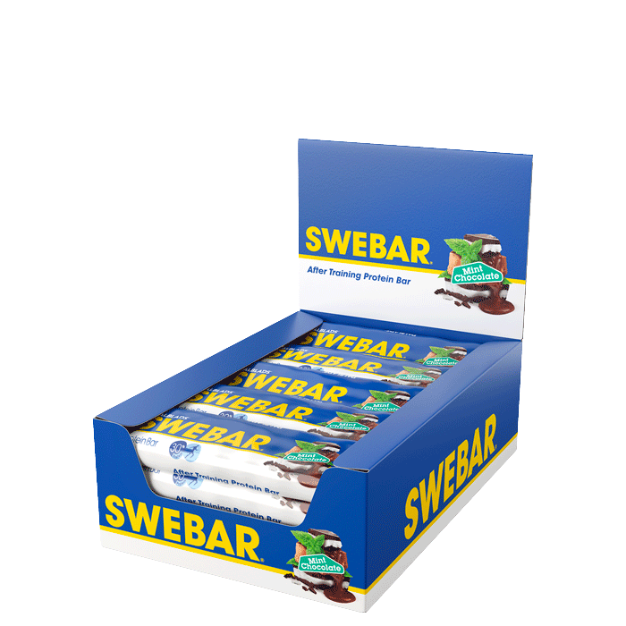 15 x Swebar Proteiinipatukka 55 g banana_mintchocolate