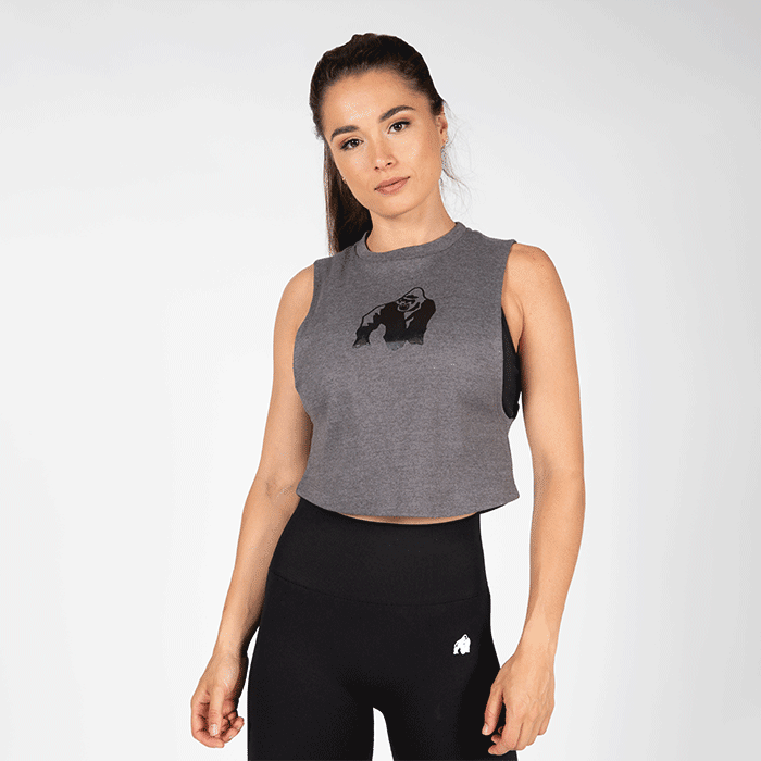 Addison Drop Armhole Tank Top, Grey