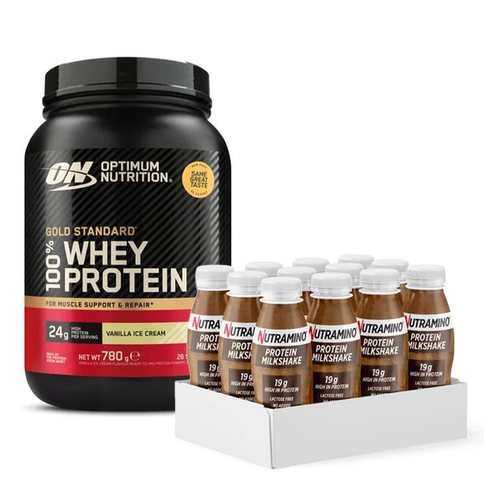 Optimum Nutrition 100% Whey Gold Standard 780 g + 12 x Nutramino Protein Shake 250 ml — Optimum Nutrition