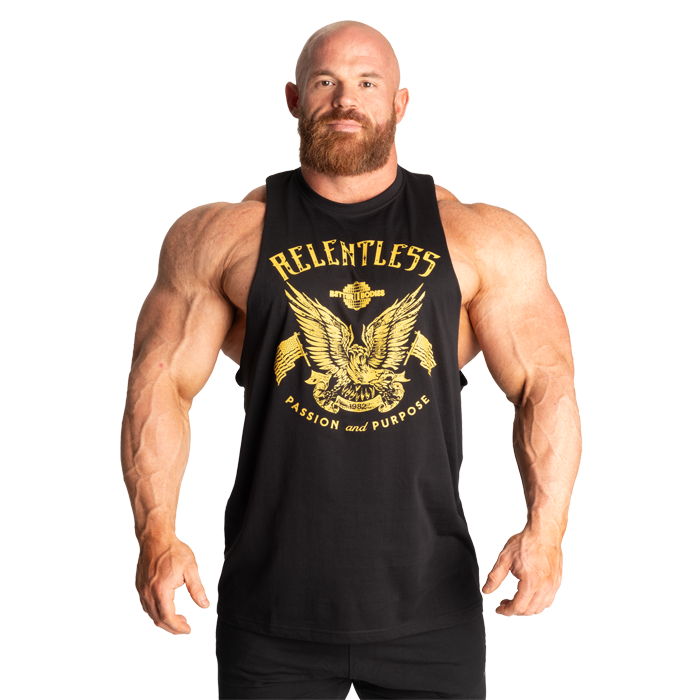 Relentless Cut Out T‑Paita Musta Keltainen