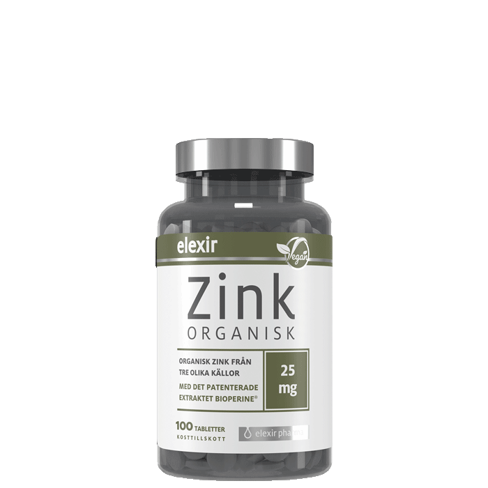 Elexir Pharma Organisk Zink 25 mg 100 tablettia