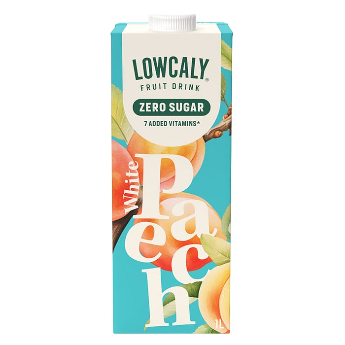 Lowcaly Hedelm&auml;juoma 1000 ml white_peach