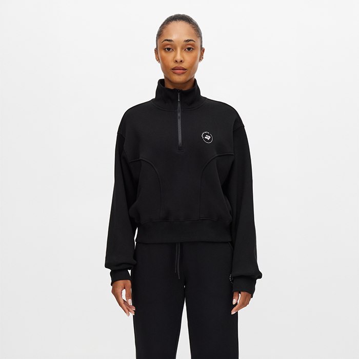 Base Half‑Zip Musta
