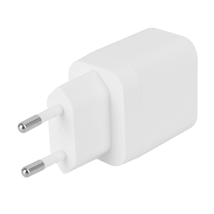 Sein&auml;pistoke USB-A 18 W ja USB-C PD 20 W Valkoinen