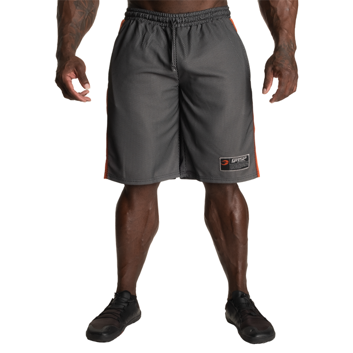 No1 Mesh Shortsit Musta Oranssi