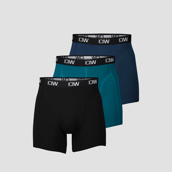 Boxer 3-Pack, Black/Teal