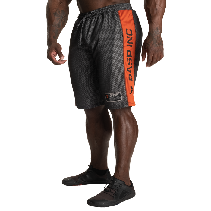 No1 Mesh Shortsit Musta Oranssi
