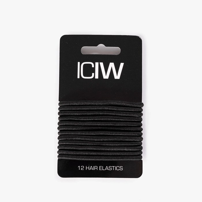 ICANIWILL ICIW 12-Pack Sport Hair Ties Black