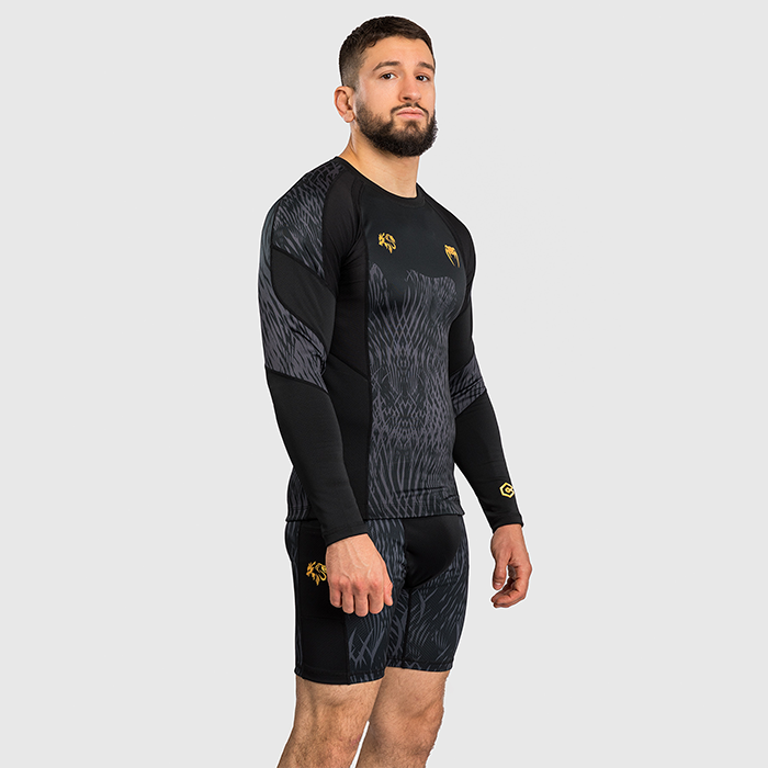 Venum X Chimaev Wild Borz Rashguard Pitk&auml;hihainen Musta Harmaa