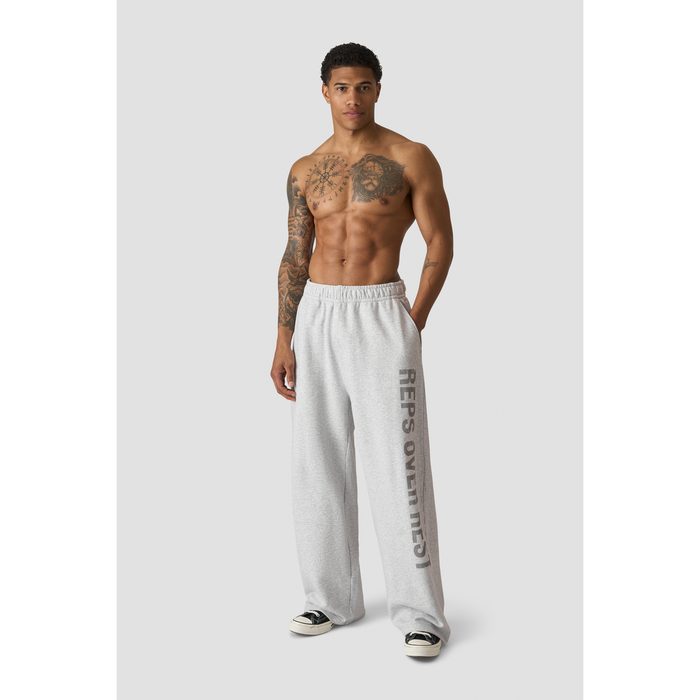 Grit Wide Pants, vaaleanharmaa meleerattu
