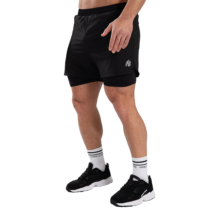 Cortez 2-in-1 shortsit, musta
