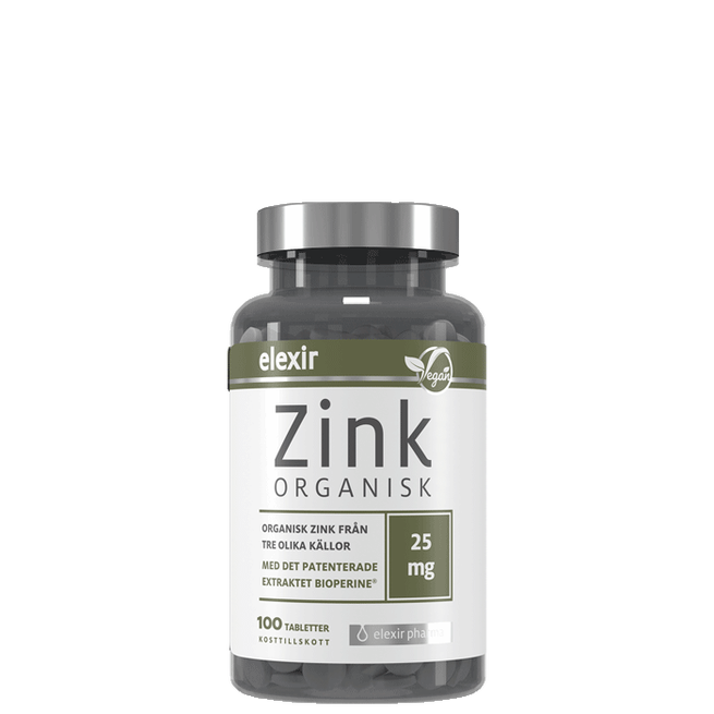Orgaaninen Sinkki 25 mg 100 tablettia