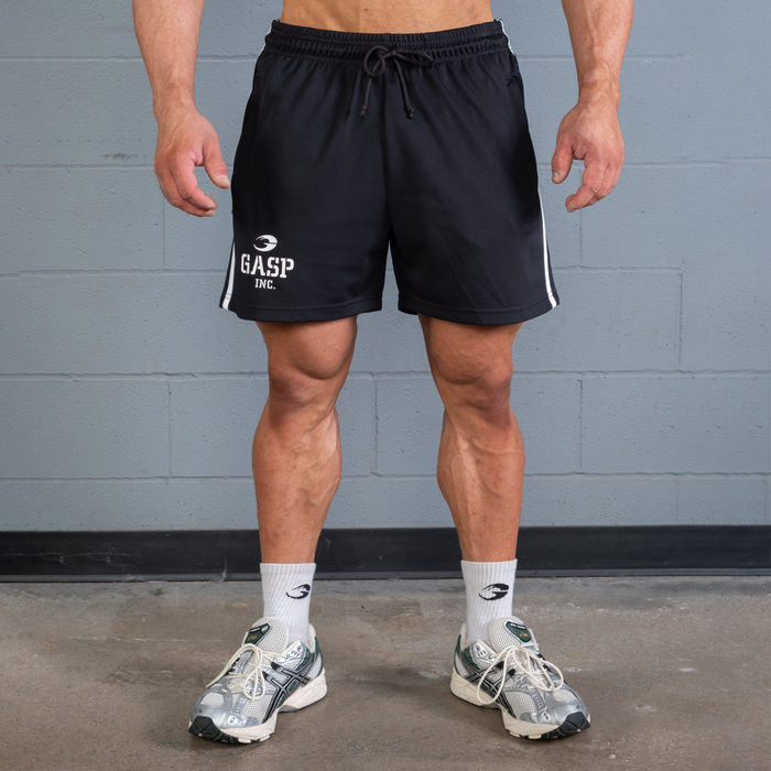 2 Stripe St. Mesh -shortsit, musta/valkoinen