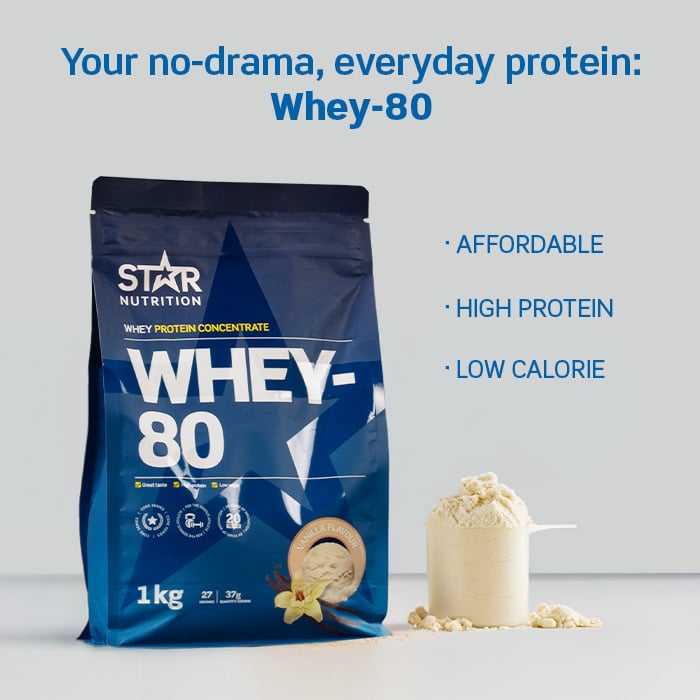 Whey-80 Heraproteiini 1 kg vanilj