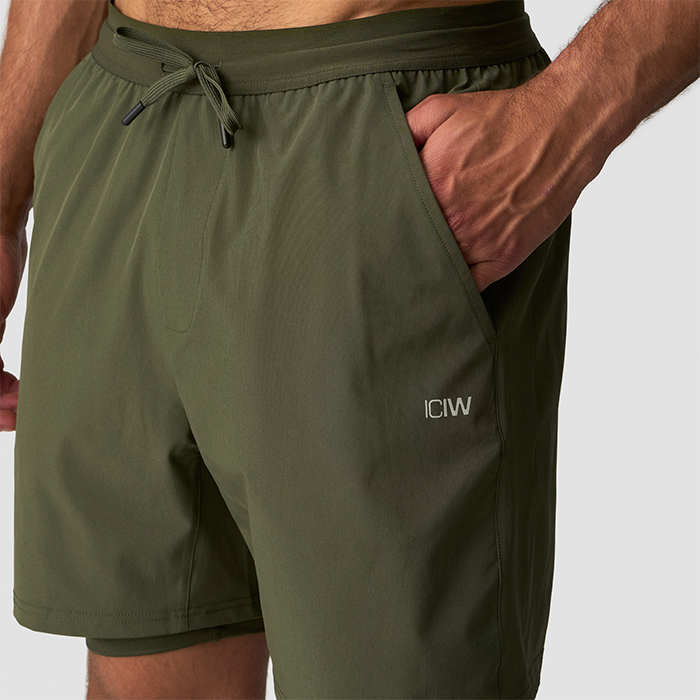 Workout 2-in-1 Shortsit Vihre&auml;