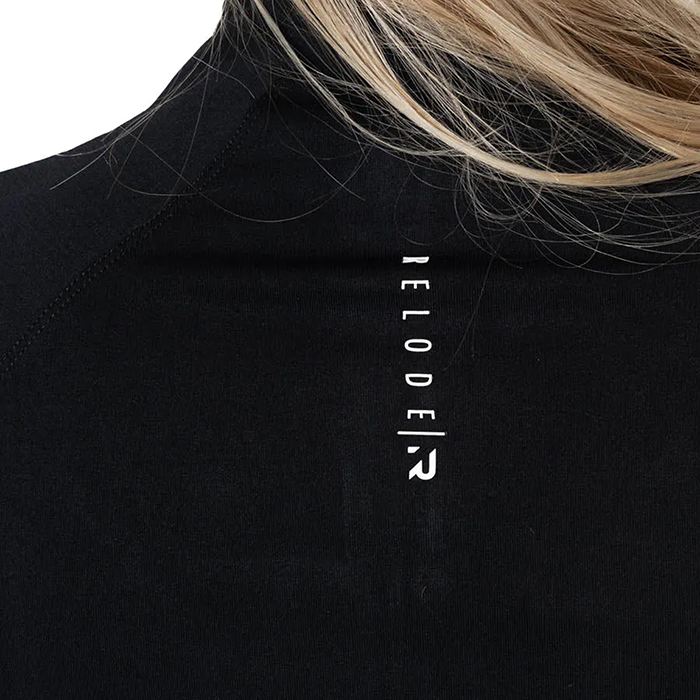 Aura Seamless Zip Pitk&auml;hihainen Musta