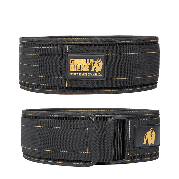 Gorilla Wear Gear 4 Inch Nylon Belt black/gold