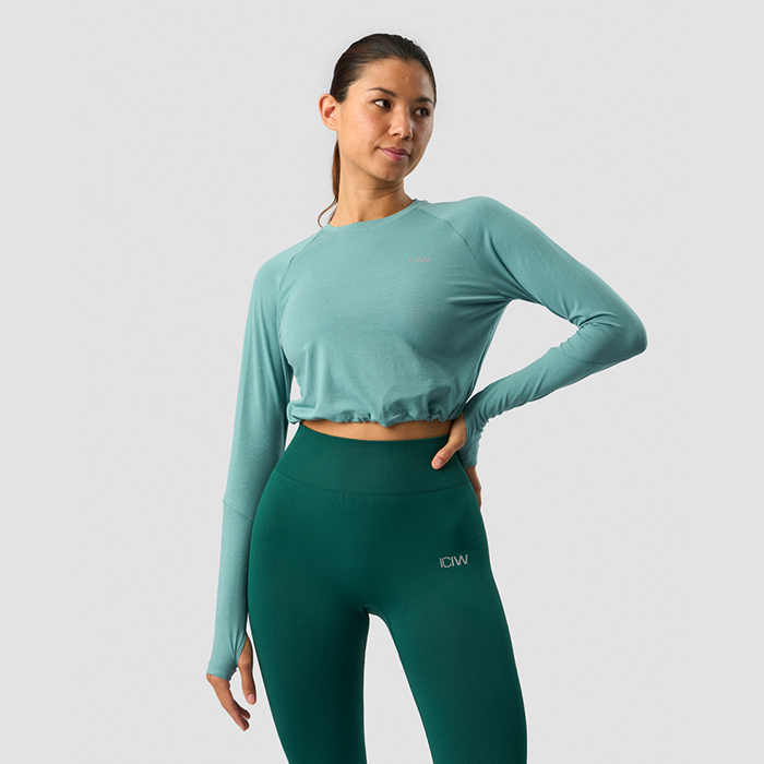 Define Cropped Adjustable Long Sleeve Mineral Green