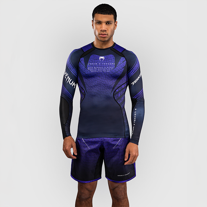 Venum x TEKKEN 8 Pitk&auml;hiha Rashguard Kazuya Musta Lila