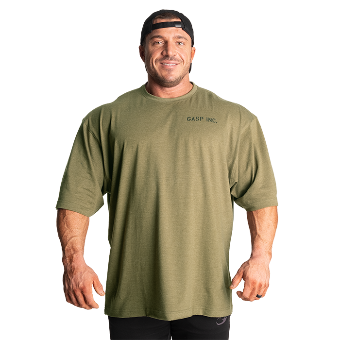 GASP Division Iron Tee Army Green Melange