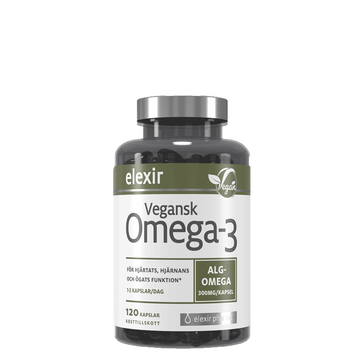 Elexir Pharma Vegansk Omega-3 120 kapselia