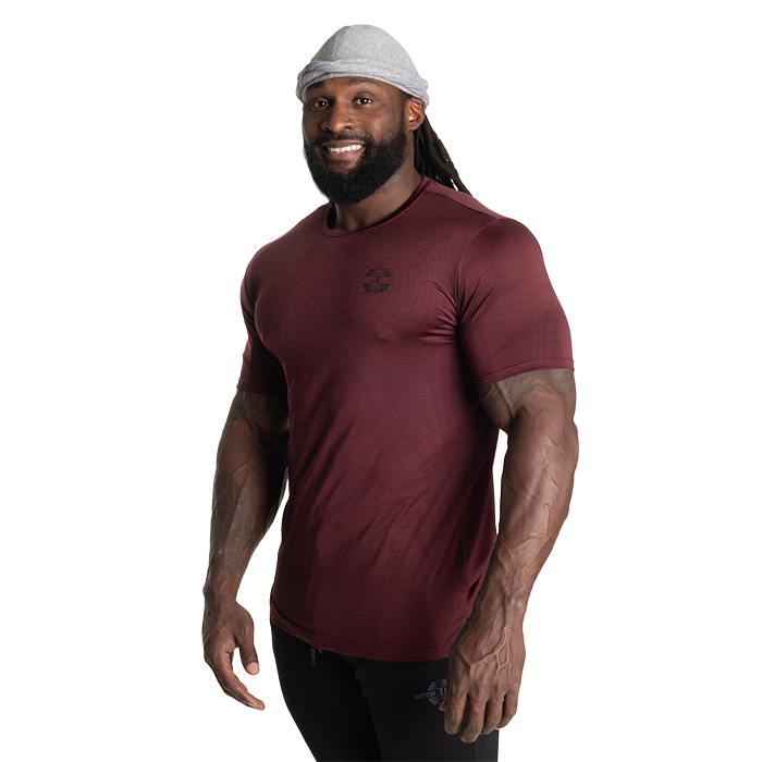 Essex Stripe Tee, Maroon Melange