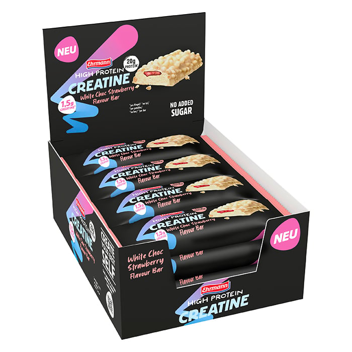 High Protein Creatine Bar Proteiinipatukka 12 x 60 g white_choc_strawberry